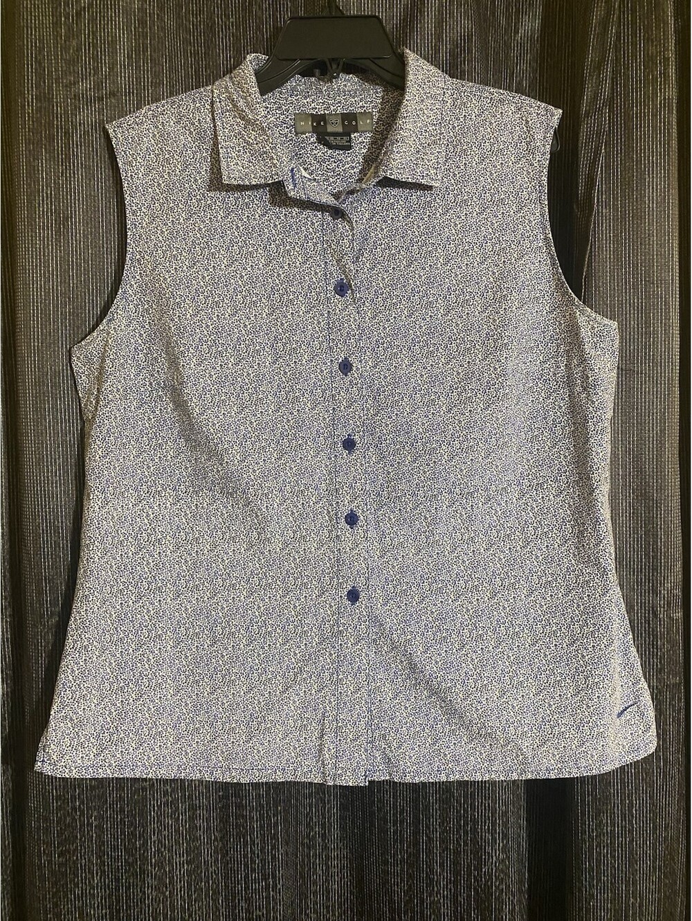 Nike Golf Women's Lilac Pattern Sleeveless Button-Up Top - (16-18)